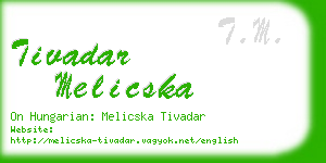 tivadar melicska business card